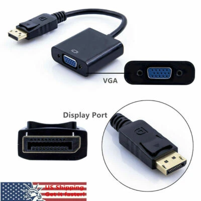 Display Port  DP to VGA Adapter Cable cord 1080P for laptop desktop Game Monitor - Image 1 of 4