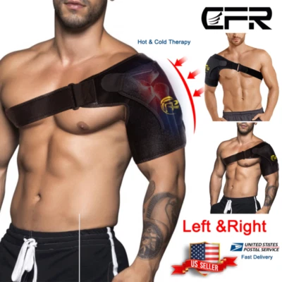 Shoulder Brace Rotator Cuff Pain Relief Support Adjustable Belt Sleeve Sprains - Image 1 of 4