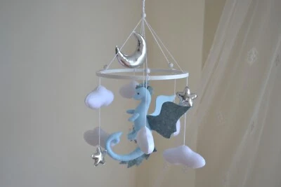Dragon baby mobile, fantasy nursery mobile, nursery boy mobile - Image 1 of 4