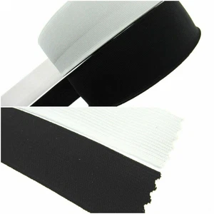 Elastic Black White Flat Sewing FLAT STRETCH ELASTIC 38mm inch Wide PREMIUM - Picture 1 of 3