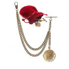 Brand New Bronze Single Albert Pocket Watch Fob Chain With Locket Pendant