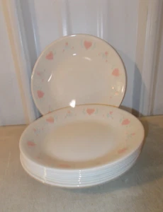 9 VINTAGE Corelle Corning Forever Yours SAUCERS BREAD PLATE 5 1/2" DIAMETER - Picture 1 of 2