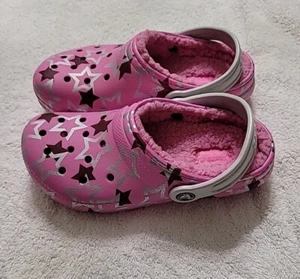 Crocs Kid Girl Disco Dance Party (Pink) Classic Lined Clog US 2 Youth NWT - Picture 1 of 3