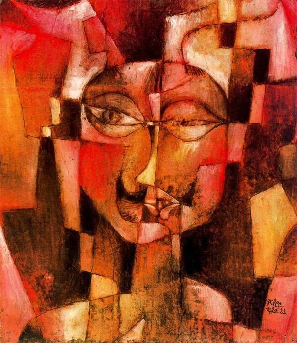 Pintura al óleo Paul-Klee-alemán-cabeza-con-bigote impresión abstracta en arte al óleo Foto 1 de 1