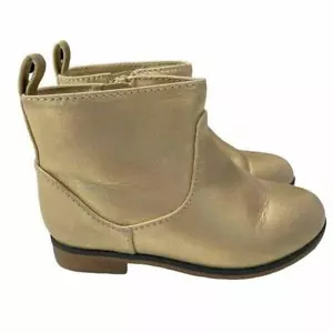 Toddler Girls' Onyx Zipper Slip-On Chelsea Boots - Cat & Jack Gold, 5 - Picture 1 of 3