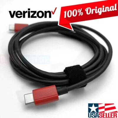 Cable de datos de carga USB-C a USB-C de 6 pies OEM Verizon para iPad Galaxy Motorola LG Foto 1 de 4