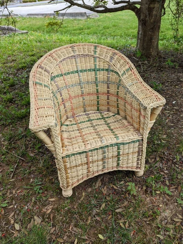 Children's Wicker Rattan Multicolor Pastel Boho Armchair Kids  Photo Prop Cover