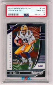 JOE BURROW 2020 Prizm DP Draft Picks #105 PSA 10 Rookie RC Cincinnati Bengals - Picture 1 of 5