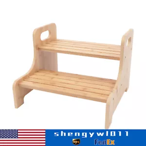 High Beds Bed Steps For Adults Two Step Stool Stair Ladder Wood Kitchen Home - Picture 1 of 23