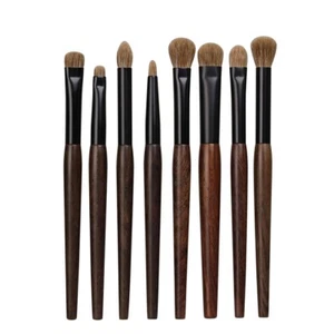Kit de 8 piezas de cepillos de ojos Saikoho sin teñir pelo de cabra hecho a mano juego de brochas de maquillaje - Imagen 1 de 6