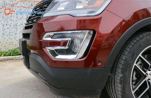 For Ford Explorer Accessories 2016 19 Front Fog Light Cover Foglight Lamp Frame - Picture 1 of 8