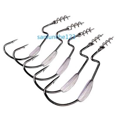 20pcs Weighted Wide Gap Offset Worm Hooks Weedless Soft Lures Bait Hook 2.5G-9G - Image 1 of 4