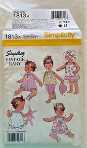 Simplicity Sewing Pattern called VINTAGE BABY 1813A Size XXS-L - Picture 1 of 3