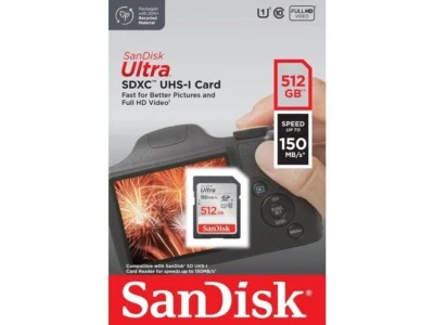 SanDisk 512GB ULTRA SDXC SD 150mb/s Camera Flash Memory Card SDSDUNC-512G-GN6IN - Image 1 of 4