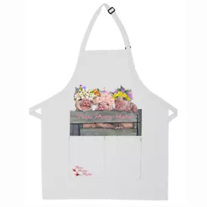 Piglets Farm Apron Two Pocket Bib Apron with Adj Neck - Picture 1 of 1