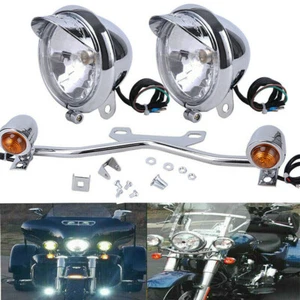 Driving Passing Fog Spot Light Turn Signal Lamp W/ Bracket For Harley Motorcycle - Bild 1 von 11
