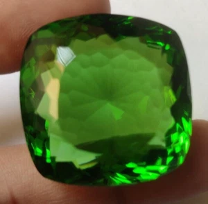 AAA+ Large Moldavite Impact Tektite 79.70 Ct. Cushion Cut Loose Gemstone 4 Gift - Picture 1 of 7