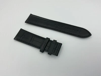 AUTÉNTICO TISSOT NUEVO 22MM NEGRO GENUINO CUERO COCODRILO CORREA PULSERA Foto 1 de 2