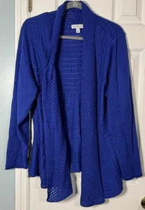 Kim Rogers Curvy royalblaue offene Strickjacke, Stretch, 2X - Bild 1 von 5