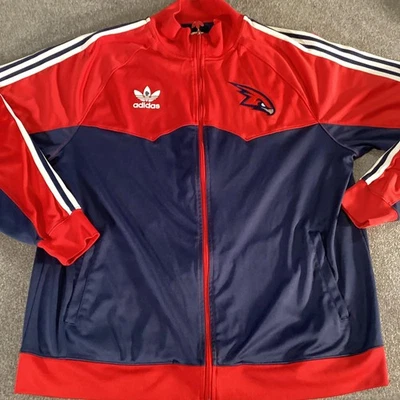 Atlanta Hawks Jacket Mens 2XL NBA Basketball Full Zip Adidas Retro Stripe - Image 1 of 4