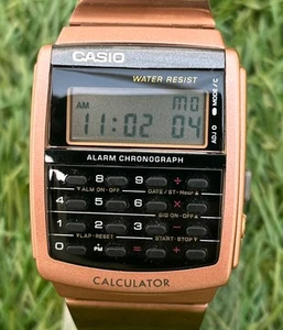 Casio Calculator Watch Vintage Digital Black Retro Men's Rare Japan Model - Picture 1 of 5