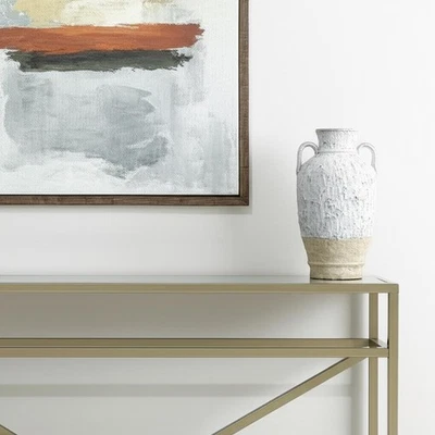 16" Beige und Elfenbein Amphore Terrakotta Urne - Bild 1 von 4