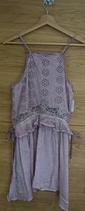 TOPSHOP HANKERCHIEF HEM SLEEVELESS SUMMER TOP SIZE UK 10 EU 38 D3 - Picture 1 of 4