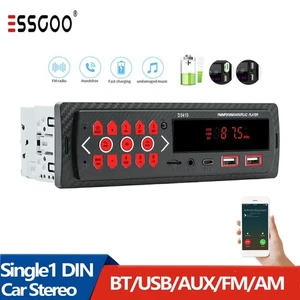 Upgraded Single 1DIN Car Stereo wiht Type-C/USB Dual Ports, Bluetooth & FM Radio - Picture 1 of 12