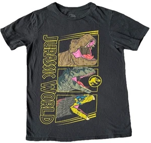 Jurassic Park Jurassic World Youth T-Shirt Dinosaurs Image Raptor Black Size XL - Picture 1 of 8