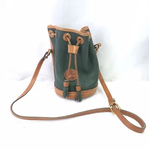 Dooney & Bourke kleine Bucket Bag grün Vintage Kordelzug Allwetter Leder - Bild 1 von 11