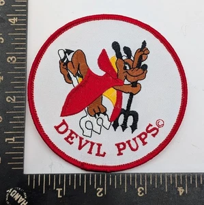 Devil Pups Patch USMC Youth Program Mascot Emblem – Bulldog Red Cape 4" Badge - Picture 1 of 2