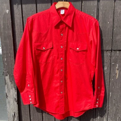 Vintage Men’s 15 1/2 33 Malco Modes pearl snap button up Long Sleeve Dress Shirt - Image 1 of 4