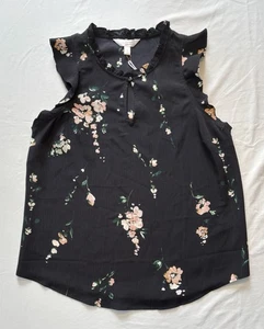 Blusa Lauren Conrad Spring Fling Floral Volantes Sin Mangas Talla Pequeña Nueva con Etiquetas - Imagen 1 de 7