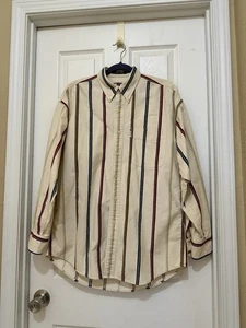 Rare Vintage Chaps Ralph Lauren Button Up Stripe Cotton Long sleeve Shirt - Bild 1 von 9