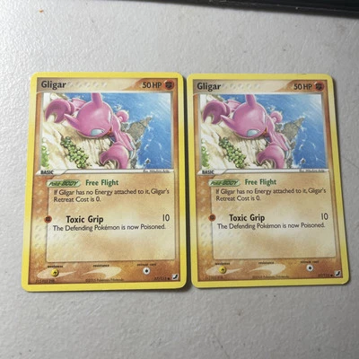 (2x) Pokemon Ex Unseen Forces Gligar 57/115 Common Nintendo TCG NON HOLO LP - Image 1 of 2