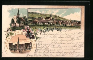 Lithographie Schwandorf, Teilansicht, Marktplatz, Kreuzberg-Kirche 1901 - Picture 1 of 2