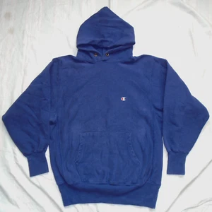 Vintage 90s Champion Reverse Weave XL Hoodie Sweatshirt Made in USA Navy Blue - Picture 1 of 8