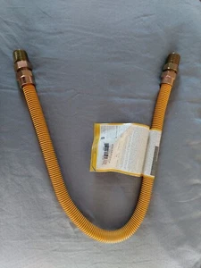 24" Flexible Gas Line Hose Yellow Coated Stainless Steel 5/8" OD x 3/8" ID 24in. - Picture 1 of 6