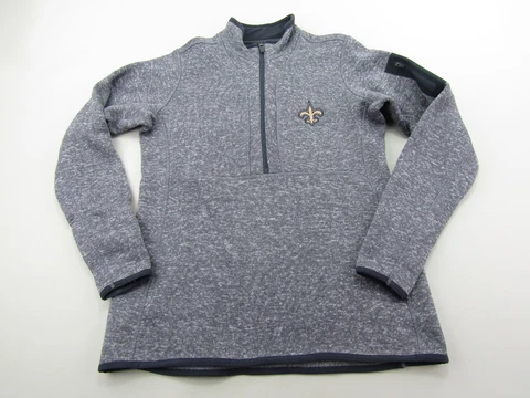 New Orleans Saints Pullover Womens Size Medium 1/2 Zip Gray Arm Pocket Antigua Cover