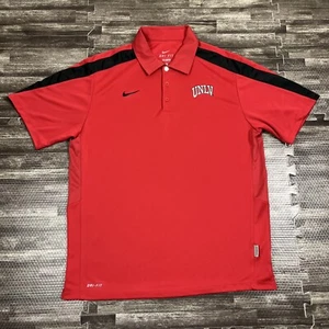 UNLV Rebels Nike Dri Fit Golf Polo Shirt Short Sleeve Red Black Large Casual - Picture 1 of 7