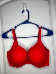 Victorias Secret Pink 36DD Wear Everywhere Push-up Bra Red - Imagen 1 de 2