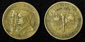 BRAZIL Dom Pedro and President Pess Aluminum-Bronze 1922 500 Reis KM# 521.1 (50) - Picture 1 of 3