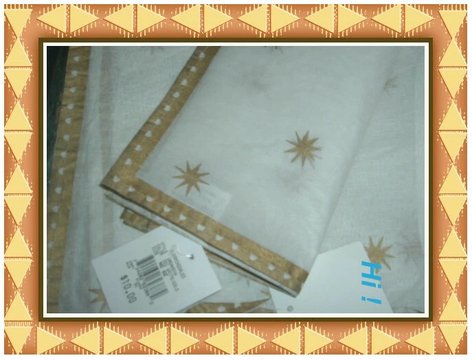 Bloomingdale Organdyn White & Gold 20x 20 Sheer Napkins (3) - Image 1 of 1