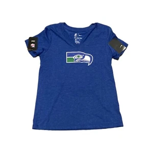 NWT NEW Seattle Seahawks Nike Women's Tri Blend V-Neck Retro Logo Shirt Small - Picture 1 of 1
