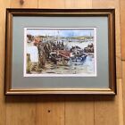 James Frame - Oil Painting On Paper - Fishing Boats Lyme Regis - July 1995