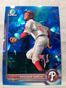 2022 Bowman Chrome Sapphire Base #BCP-215 Yhoswar Garcia Phillies B1S16