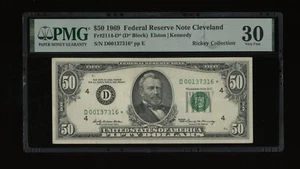 DBR 1969 $50 FRN Cleveland STAR Fr. 2114-D* PMG 30 Serial D00137316* - Picture 1 of 2