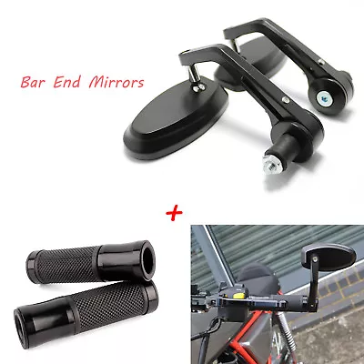 Универсальные черные ручки для зеркал заднего вида мотоцикла Yamaha YZF R1 R6 7/8 дюйма - Изображение 1 из 4