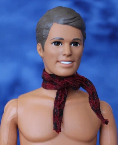 2pc Red Black Western Cowboy BANDANA fits 12" Lone Ranger Ken doll Lawman figure Cover