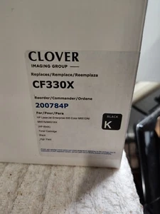 Black Toner Cartridge CF330X compatible HP 654A Recondition by Clover. Open box - Picture 1 of 6